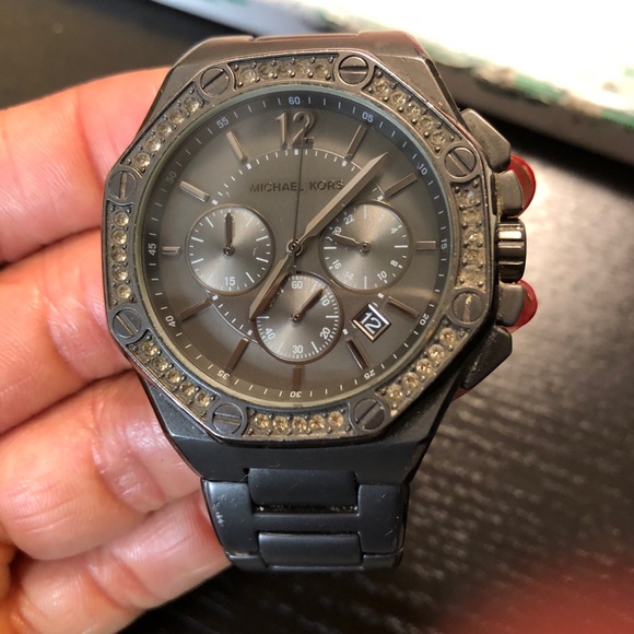Michael Kors Crystal Studded Watch / 8” - Picture 6 of 7